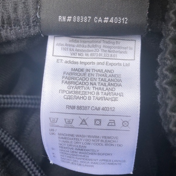 Adidas black warm up pant with blue side stripe,Sz XSmall - Picture 6 of 8